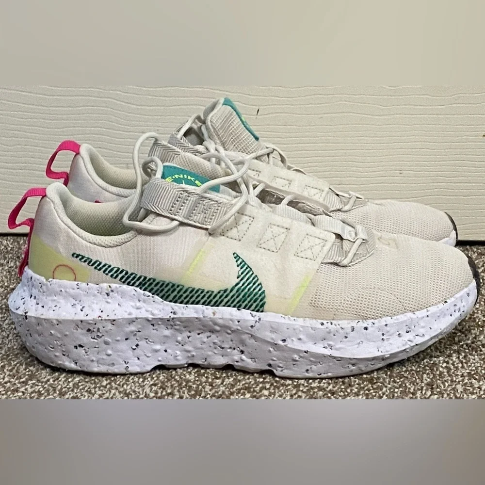 Nike Womens Crater Impact CW2386-004 White Running Shoes Sneakers Size 10